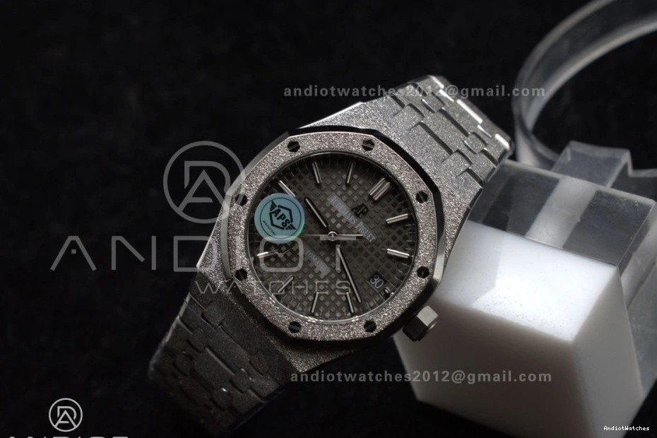 SA3120 on 1031 Edition APSF Textured 37mm 15454 Clone Grey Royal Best Dial Lightweight SS 1:1 Frosted SS Oak Bracelet Super 0219